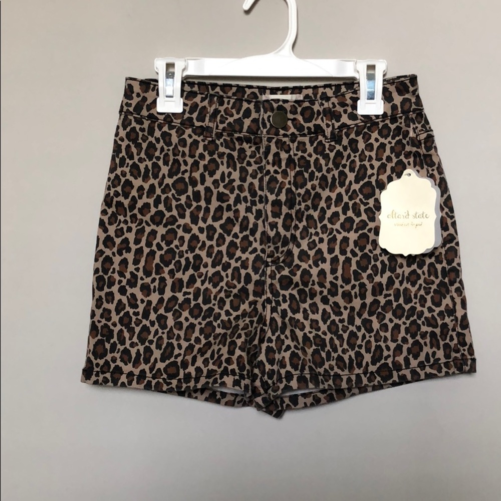 altar’d state leopard denim shorts NWT!!